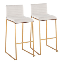  Mason Mara - 30" Fixed-Height Barstool (Set of 2) - Gold Legs