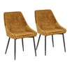 Diana - Chair - Black Metal And Golden Yellow Velvet (Set of 2)