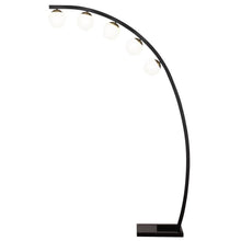  Cody - Spherical 5-light Arc Metal Floor Lamp - Black