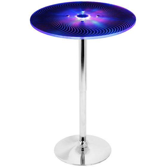 Spyra - Light Up Adjustable Bar Table - Clear