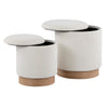 Marla - Nesting Ottoman Set - Cream