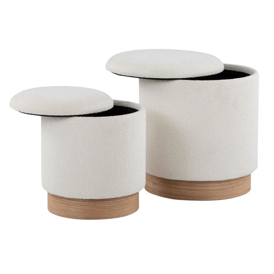 Marla - Nesting Ottoman Set - Cream