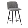 Toriano - 26" Fixed-Height Faux Leather Counter Stool (Set of 2) - Black Round Base