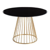 Canary - Dining Table - Gold Metal And Black Wood Top