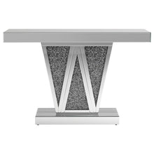  Crocus - Rectangular Mirrored Entryway Console Table - Silver