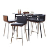 Marcel - Mason Swivel Counter Height Dining Set - Black Metal With Black Wood Tabletop And Stainless Steel