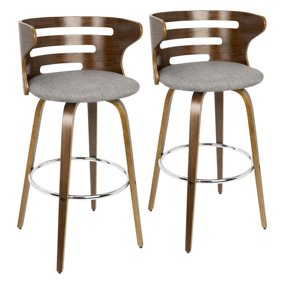 Cosi - 30" Fixed-Height Barstool (Set of 2) - Gray Backrest