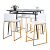 Marcel - Mara Upholstered Counter Height Dining Set - Black Metal With Black Wood Tabletop And Gold Metal