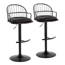  Riley - Adjustable Barstool With Arms (Set of 2) - Black