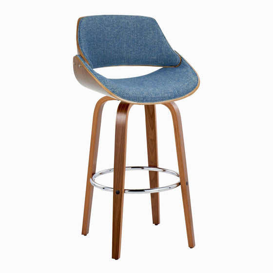 Fabrizzi - 30" Fixed-height Barstool (Set of 2) - Blue