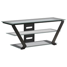  Donlyn - 2-Tier Metal TV Stand With Glass Shelves - Black