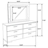 Felicity - 6-Drawer Dresser With LED Mirror - White High Gloss