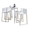 Marcel - Mara Upholstered Counter Height Dining Set - Black Metal With White Wood Tabletop