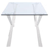 Alaia - Rectangular Glass Top Dining Table - Chrome