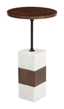  Stuk - Side Table - Brown & White