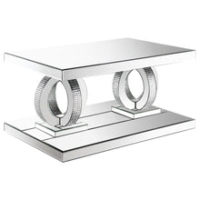  Breena - Rectangular Mirrored Acrylic Coffee Table - Silver