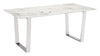 Atlas - Dining Table - White / Silver