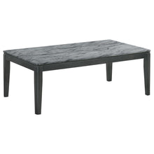  Mozzi - Rectangular Faux Marble Coffee Table - Gray And Black