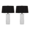 Petra - 26" Polyresin Table Lamp - Cream Polyresin And Black Metal With Black Linen Shade (Set of 2)