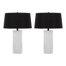  Petra - 26" Polyresin Table Lamp - Cream Polyresin And Black Metal With Black Linen Shade (Set of 2)