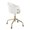 Claire - Task Chair - Gold Metal And Cream Velvet