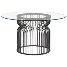  Granvia - Round Glass Top Metal Dining Table - Gunmetal