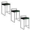 Fuji - Stackable Counter Stool With Cushion - Black Metal