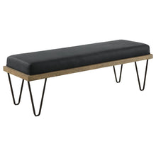  Chad - Denim Upholstered Accent Bench - Dark Blue