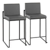 Fuji - High Back Counter Stool - Black Legs