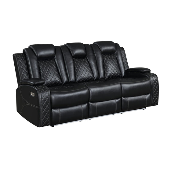 Orion II - Laf Sofa With Power Headrest & Footrest - Black