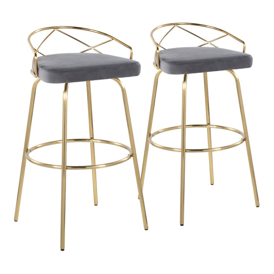 Charlotte - Glam 30" Fixed-Height Barstool (Set of 2)