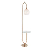 Trombone - Floor Lamp - Gold Metal With Clear Glass Shelf