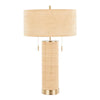 Cylinder - Rattan 29" Rattan Table Lamp - Royal Gold And Natural Rattan from Grandview Gallery