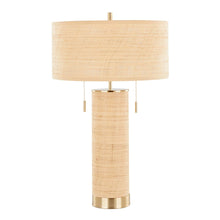  Cylinder - Rattan 29" Rattan Table Lamp - Royal Gold And Natural Rattan from Grandview Gallery