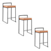 Fuji - Stackable Counter Stool With Cushion - Black Metal