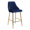 Marcel - Counter Stool - Gold Metal And Blue Velvet (Set of 2)