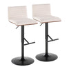 Mason - Adjustable Barstool With Swivel - Black Metal (Set of 2)