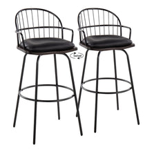  Riley - Claire - 30" Fixed-height Barstool With Arms (Set of 2) - Dark Brown