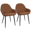 Clubhouse - Dining Chair - Black With Brown Vintage - Faux Leather (Set of 2)