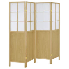  Edwards - 4-Panel Room Divider Folding Shoji Screen - Natural