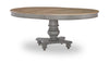 Kingston - Complete Round Pedestal Table - Sandalwood Brown / Tweed Gray