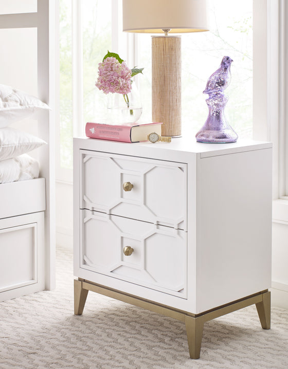 Chelsea by Rachael Ray - Nightstand With Lattice - White