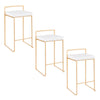 Fuji - Counter Stool With Cushion - Gold Legs