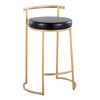 Round Fuji - 26" Fixed-Height Counter Stool (Set of 2) - Gold Base