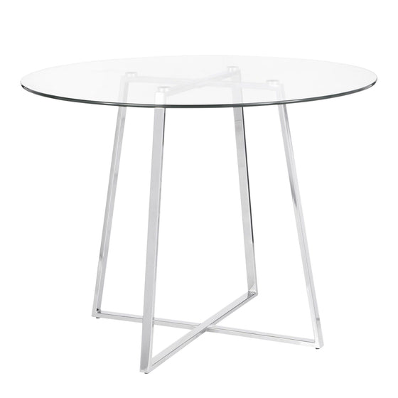 Cosmo - Dining Table - Chrome And Clear Tempered Glass Top