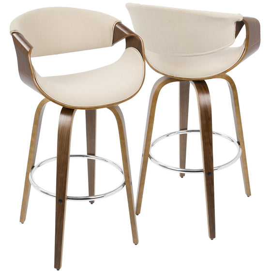 Curvini - 30'' Fixed-Height Barstool (Set of 2)