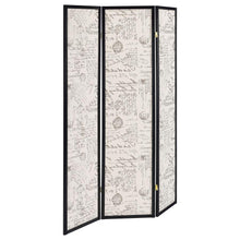  Felice - 3-Panel Room Divider Folding Screen - French Script