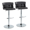 Cinch - Adjustable Barstool (Set of 2) - Silver Base