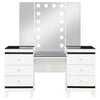 Talei - 6-Drawer Vanity Set With Lighting - Black And White