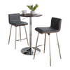 Marcel - Mason Swivel Counter Height Dining Set - Chrome Metal With Black Wood Tabletop And Stainless Steel